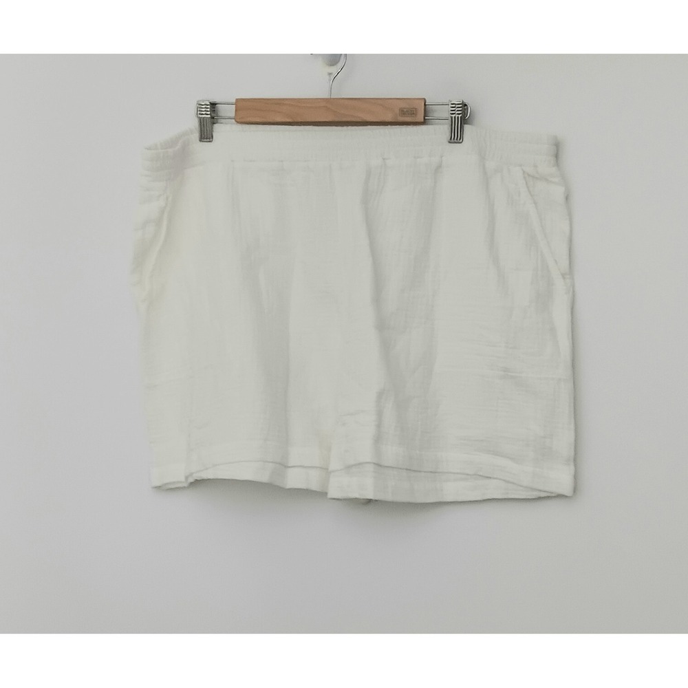 Candace Cameron Bure Shorts Women's Size 1XP Pull On Gauze White Petite Pockets